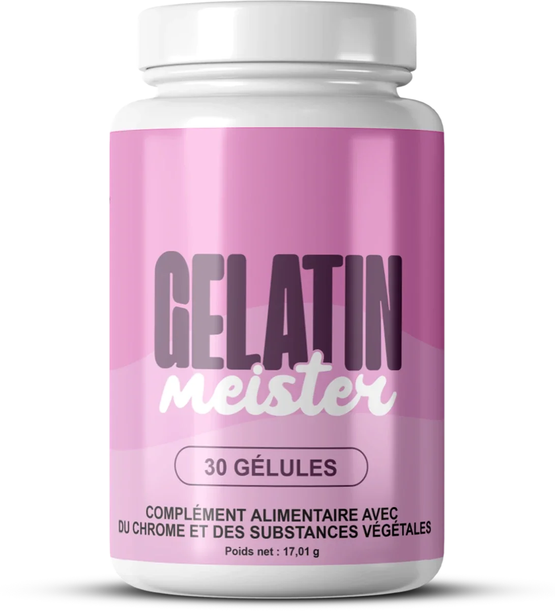 Flacon de Gelatin Meister, tel que présenté sur la page de vente du produit